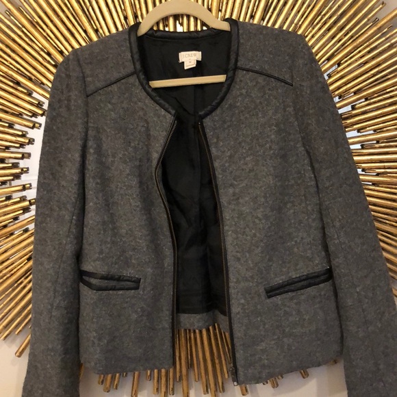 J. Crew Jackets & Coats Jcrew Wool Grey Zip Up Jacket Poshmark